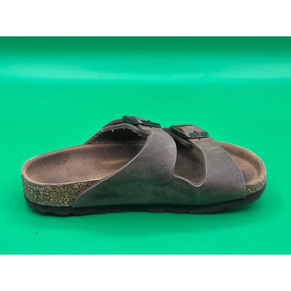Birkenstock Arizona Kids Sandals Size 28 C10 Brown Metallic Two Strap Slides